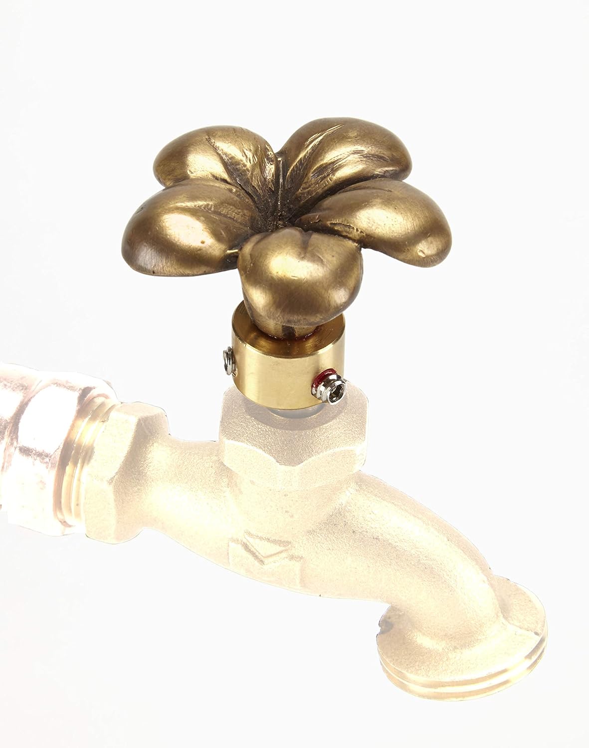 FESTIVE FAUCETS - Small Plumeria: Decorative Outdoor Faucet Handle with Patented Universal Adapter- Faucet not Included : Patio, Lawn & Garden
