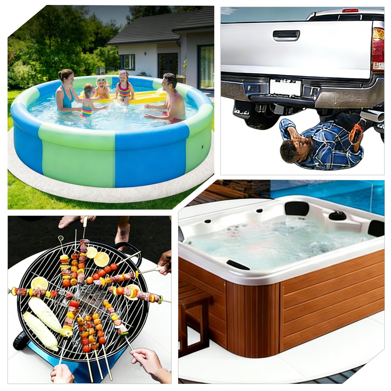 KEAGAN Pool Bodenplane, 4m/13FT Runde Poolunterlage, Poolmatten Schutzboden, Swimmingpool Bodenschutzplane Bodenmatte, Poolmatte, Whirlpool Matte, Pool Unterlegmatte Schwimmbadmatte Pool Ground Cloth