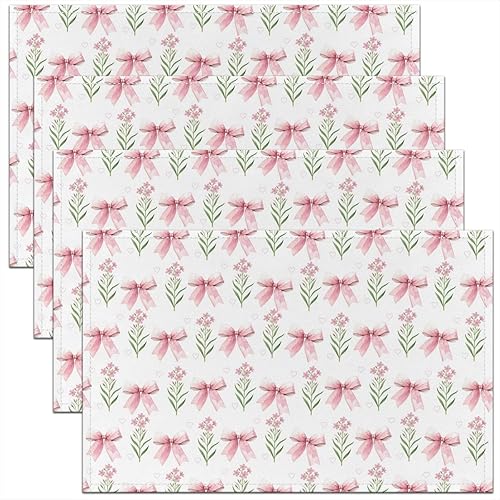 Miniatura 23 de jejeloiu Juego de 4 manteles individuales con estampado de radio Boombox de 18 x 12 pulgadas, manteles individuales retro para mesa de radio, Azul