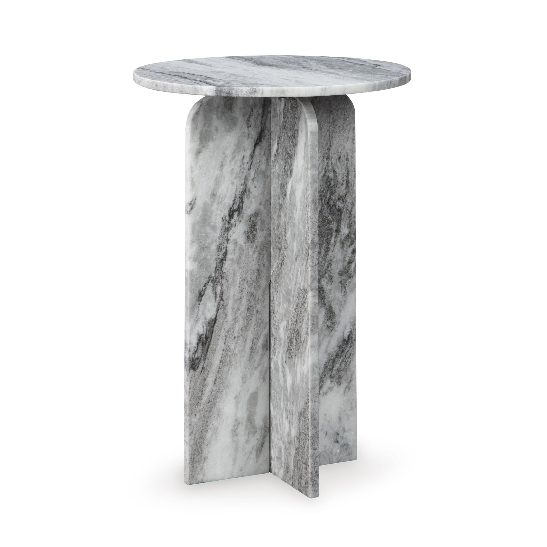 Signature Design by Ashley Keithwell Contemporary Marble Top Accent Table, Gray