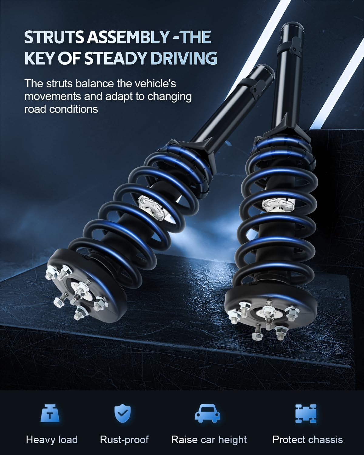 172562R 172562L Front Struts Fit for 2008-2012 for Honda for Accord Complete Strut Spring Assemblies Shock Absorbers 2PCS FWD