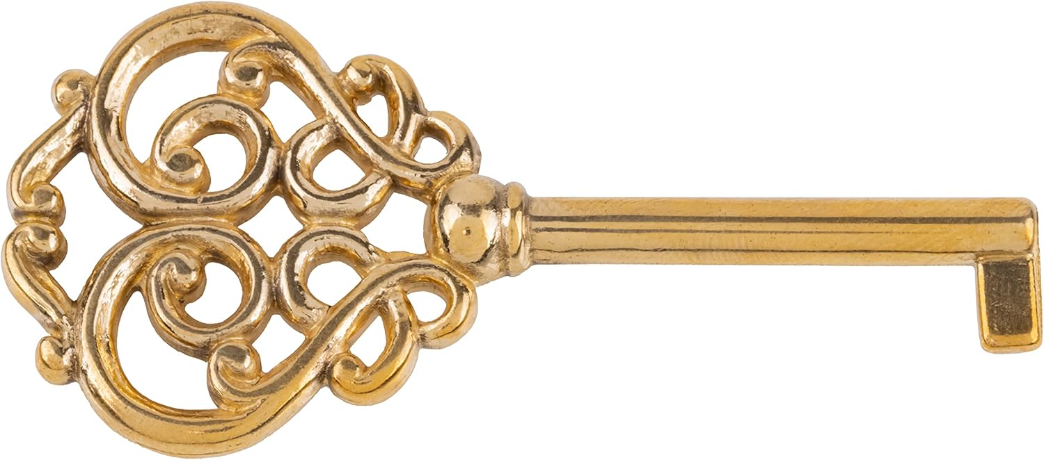 UNIQANTIQ HARDWARE SUPPLY Solid Brass Hollow Barrel Skeleton Key for