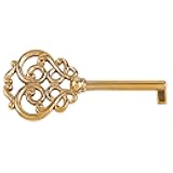 UNIQANTIQ HARDWARE SUPPLY Solid Brass Skeleton Key for Cabinet, Grandfather Clock Doors, Dresser Drawers - Hollow Barrel Key Replacement - Antique Skeleton Keys for Furniture | UA-50SK