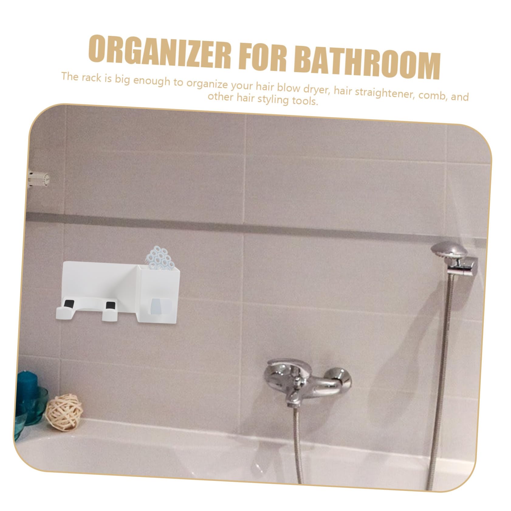 Porta Asciugacapelli Supporto Sicuro senza Foratura da Parete e Facile da Usare in Plastica e Alluminio per Asciugacapelli e Piastra, per Bagno Domestico