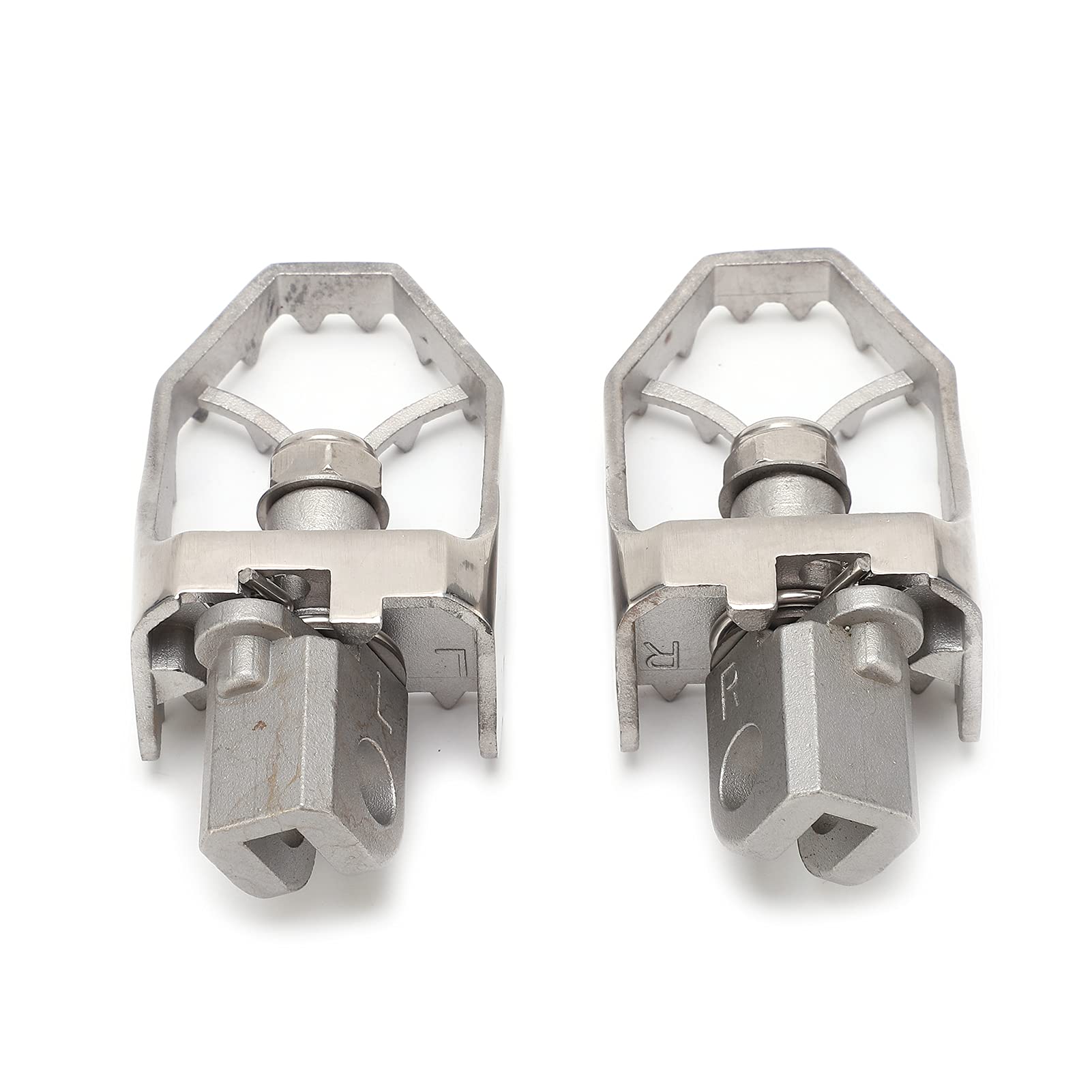 Generic Pedana per Moto Pedana Rotante in Acciaio Inossidabile 304 2 Pezzi Sostituzione Impugnatura con Denti Affilati Regolabili a 360 Gradi per Motociclisti 650 1000 X300