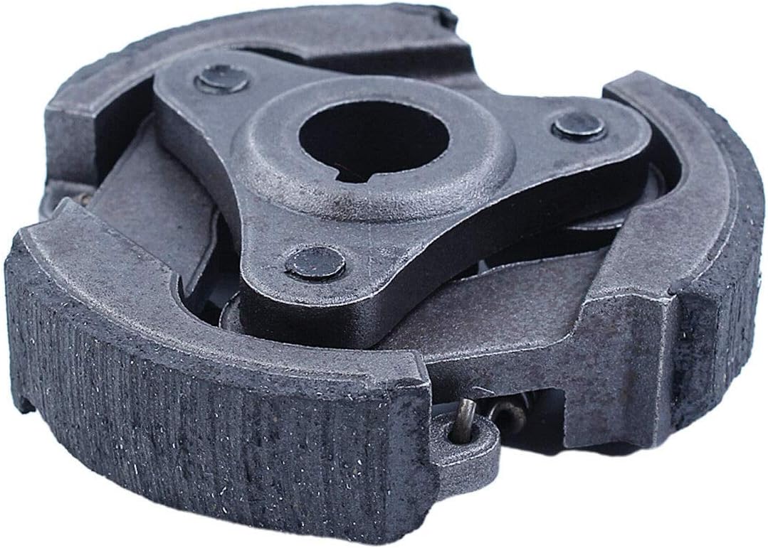 Angled side view of the Fricgore clutch assembly, showing the thickness of the clutch shoes.