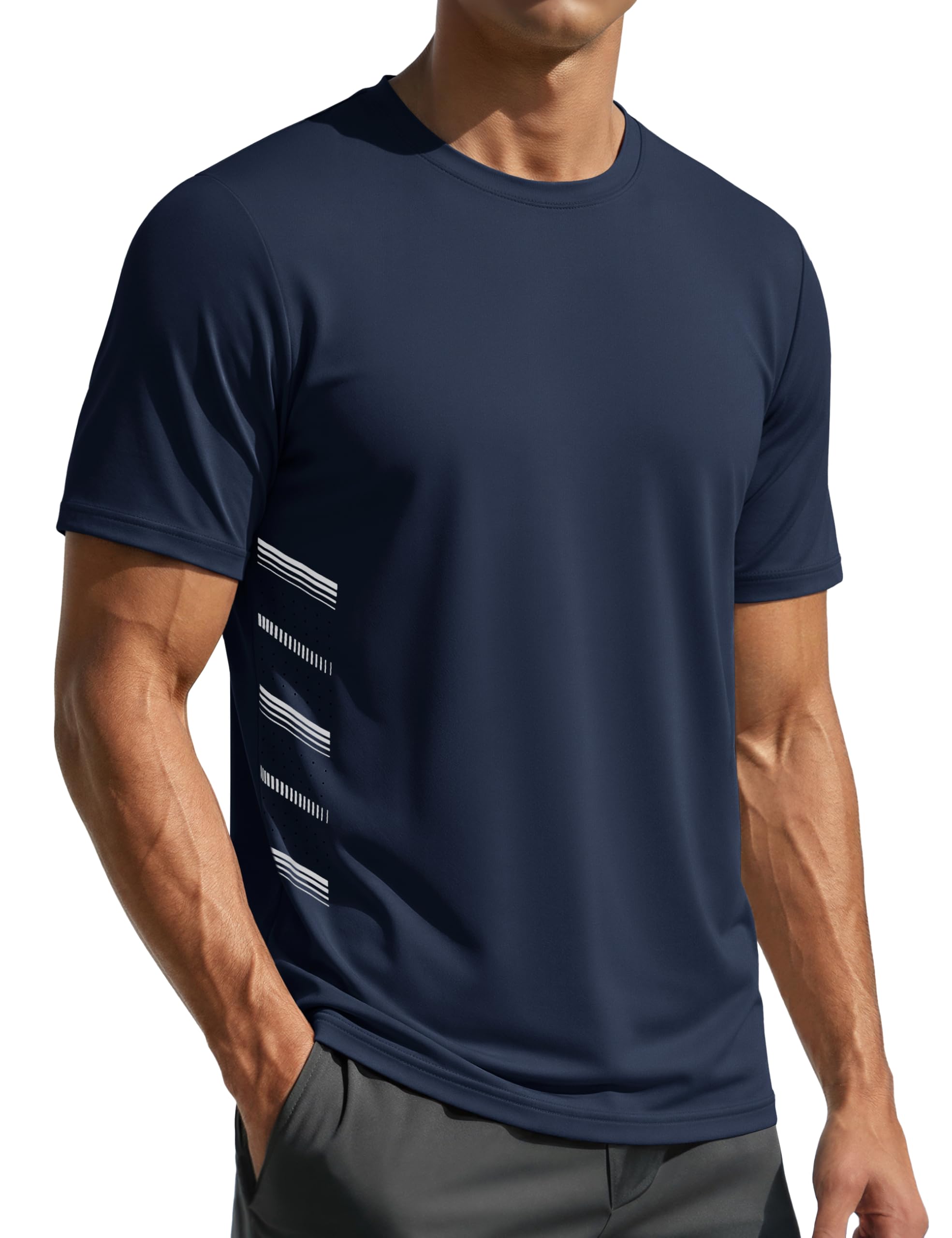 Men's UPF 50+ Workout Shirts Dry Fit Short Sleeve Running Shirt