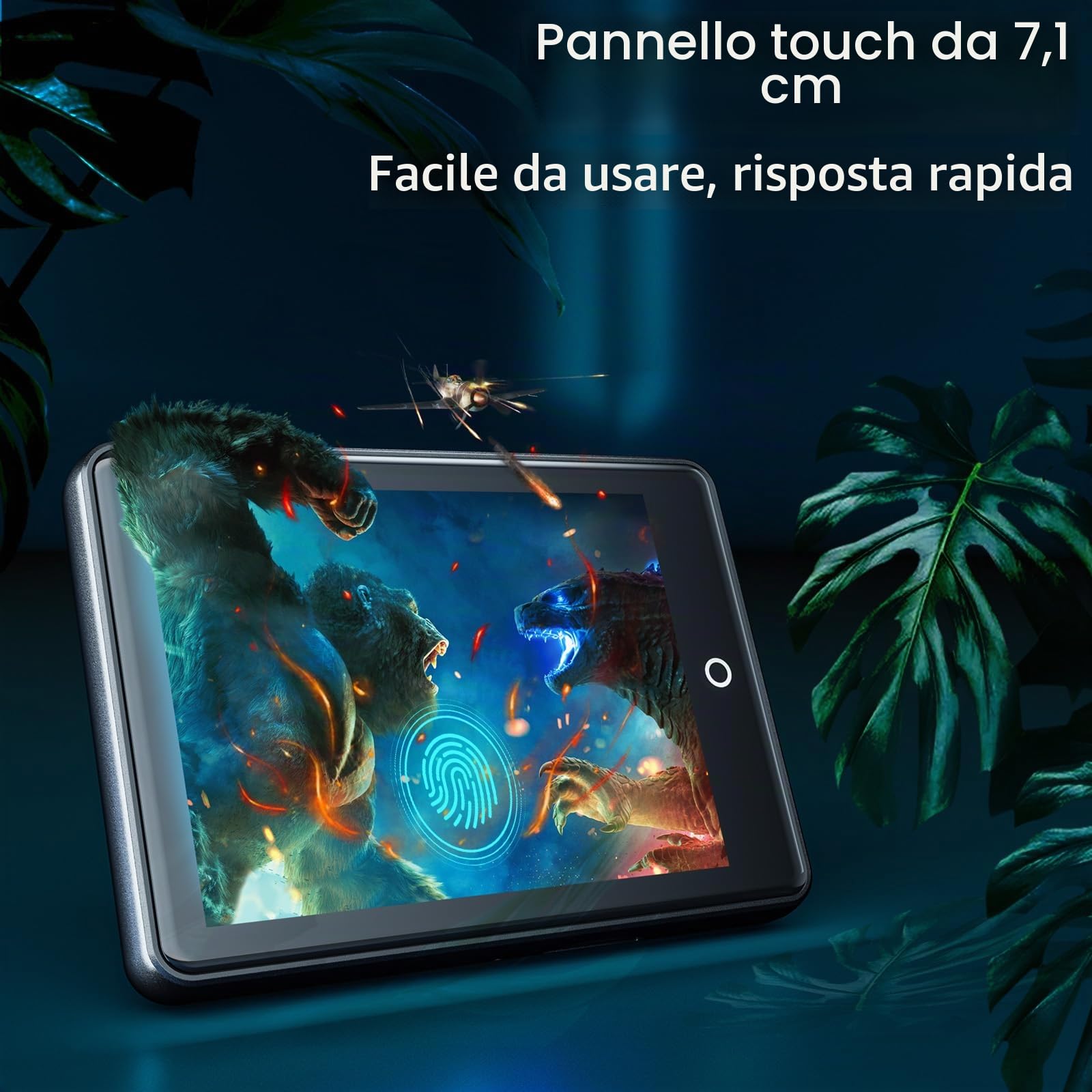 Lettore MP3 da 64 GB, Bluetooth 5.3, touch screen da 2,8 pollici, cassa in zinco, suono e altoparlante Hi-Fi, durata della batteria di 48 ore, rumore bianco (18 suoni), cuffie e custodia, espandibile