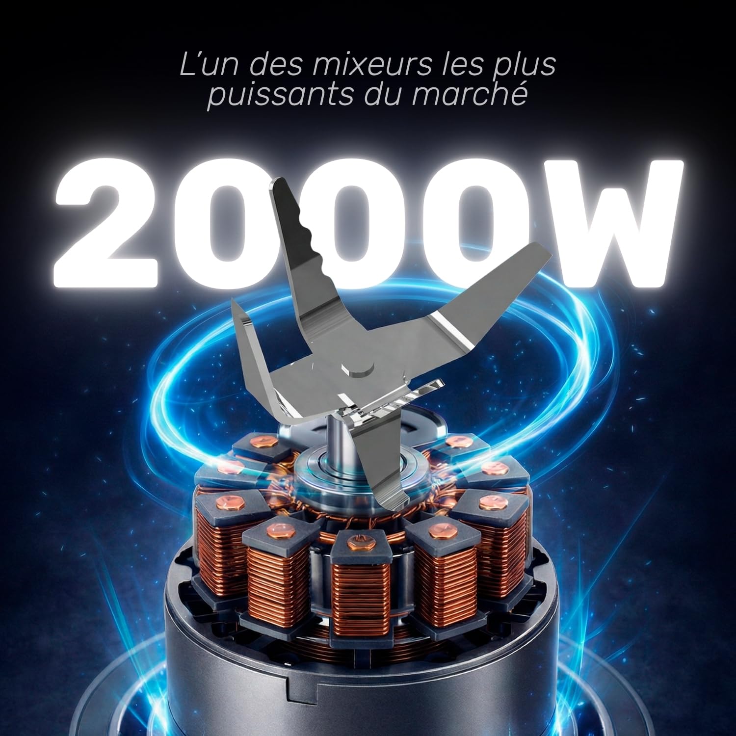 Taurus - blender de table Powermix 2000 + 2000 W | 1,8 L | 3 programmes + Turbo | Vitesse réglable | Lames inox 6 tranchants amovibles | Verrouillage de sécurité