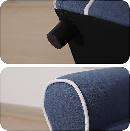 Miniatura 9 de Yoonnie room Silla de sofá para niños sofá tapizado de tela de lino de 2 plazas para regalo de niños azul
