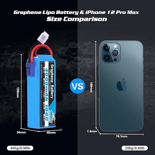 Miniatura 8 de YOWOO - Paquete de 2 baterías de grafeno 4S de 4000 mAh 100C 14.8 V Lipo con enchufe EC5 + bolsa segura YOWOO Lipo, gran espacio, altamente