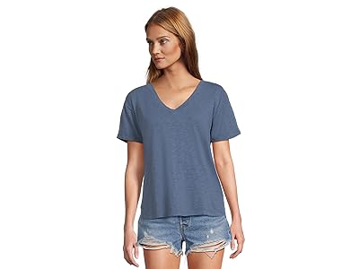 Mod-o-doc Short Sleeve V-Neck Boxy T-Shirts Women