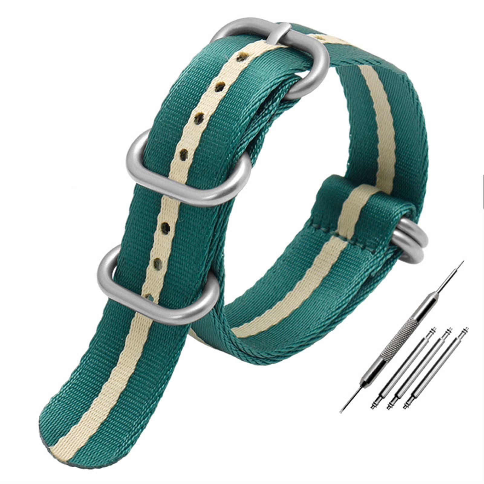 Correa de nylon OTAN 22mm pulsera multicolor suave de lona para reloj 007