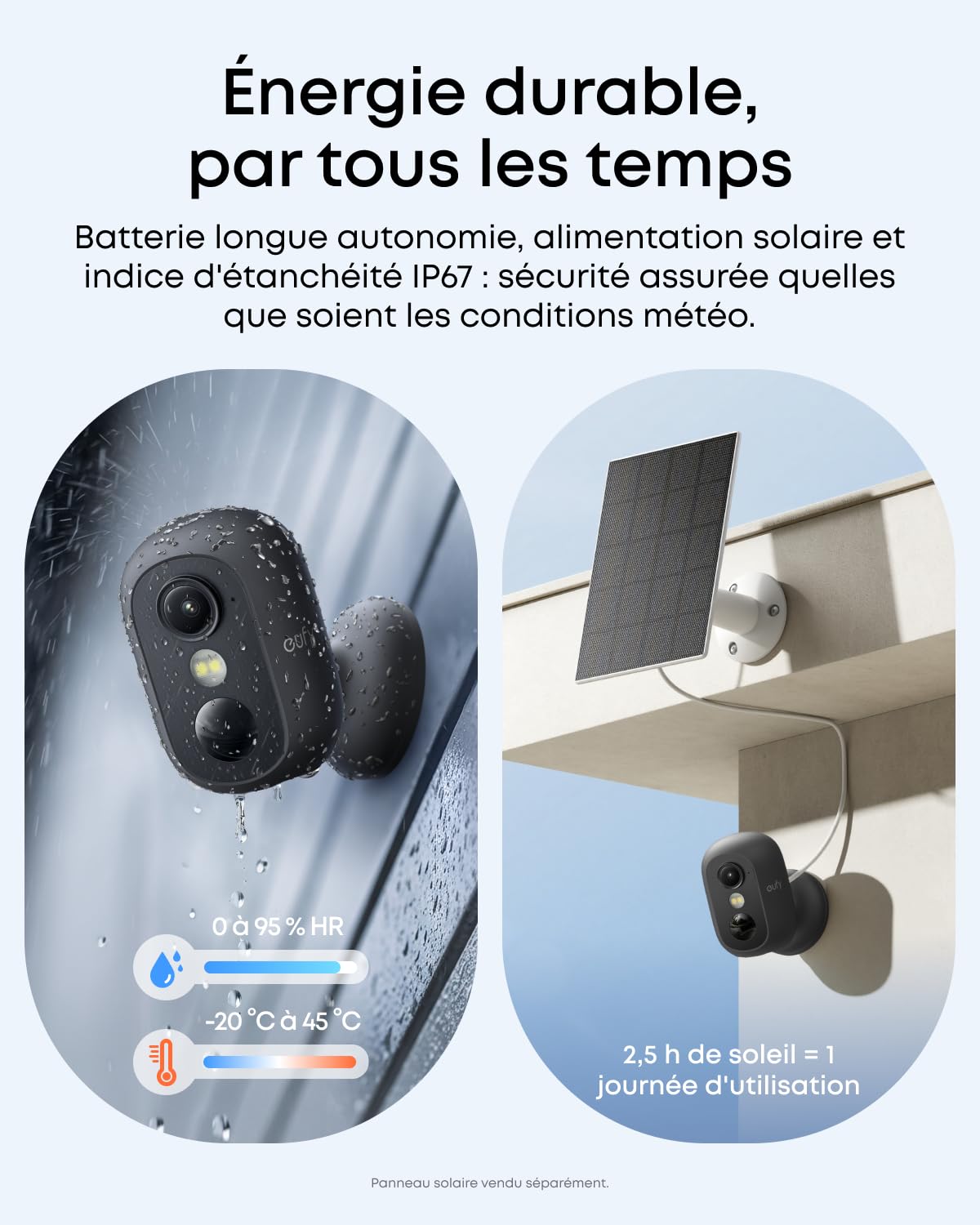 eufy Security Caméra eufyCam C35, Surveillance sans Fil, intérieur et extérieur, Support magnétique, Vision Nocturne, Stockage Local, sans abonnement, IP67, Compatible Panneau Solaire, Noire