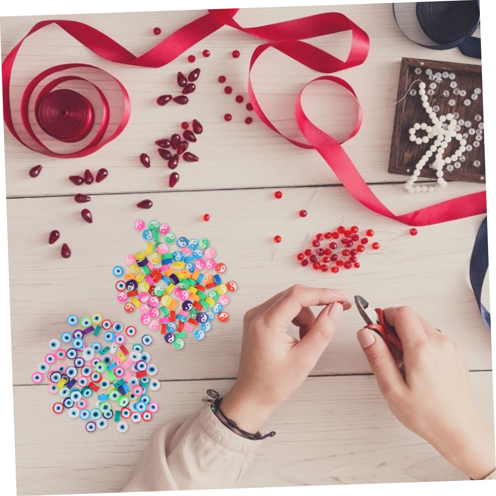 SHINEOFI 600piezas Abalorios Decorativos De Polimérica Para Accesorios De Joyería Mezclados Para Pulseras y Manualidades