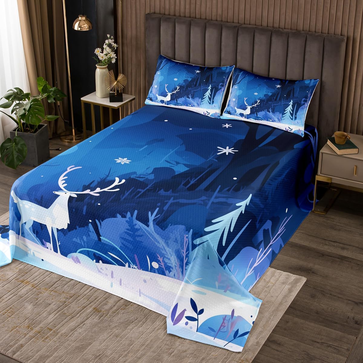 Erosebridal Bears Coverlet Set King Size Butterfly Bedding Set for Kids Boys Girls Broken Cave Water Droplets Pool Quilted Coverlet Cute Wild Animals Natural Quilted
