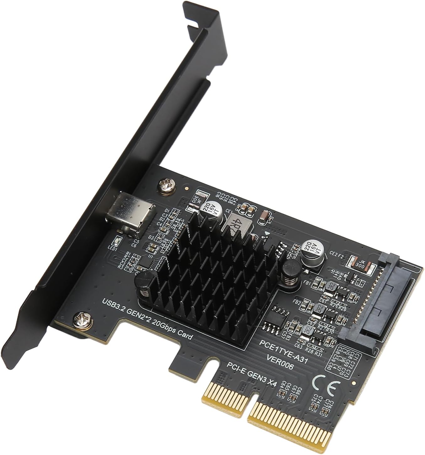 USB Expansion Card, PCIe USB 3.2 Gen 2 Controller Card, Type C 20Gbps Hub Adapter, High Speed PCIe USB Expansion, Compatible with Windows Desktop PC
