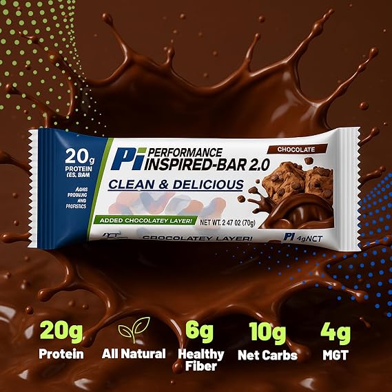 Performance Inspired Protein Bar 2.0 Chocolate 20G Protein 12ct