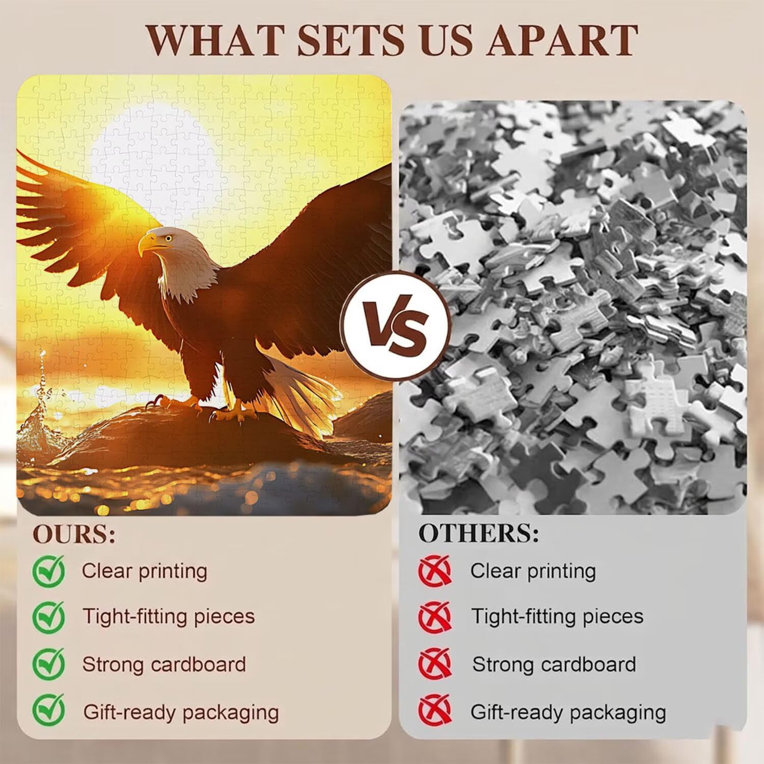 paesaggio Tramonto Puzzle 1000 Pezzi per Adulti, Puzzle in Legno - Collezione Classica con Poster Incluso - Sfida di Concentrazione e Passatempo Antistress, Gioco per Famiglia, 75 x 50 cm f0-509