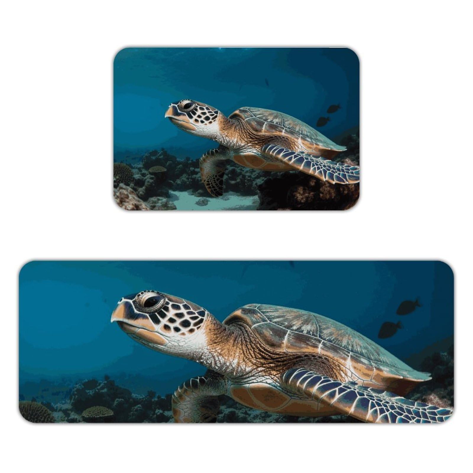 Tapete de cocina de franela absorbente y suave con diseño de tortuga marina