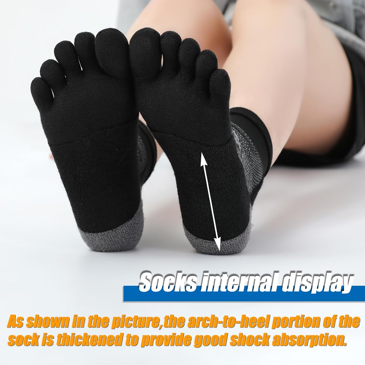 3 Pairs Coolmax 5 Toe Socks Ankle for Men Women Quick-Dry Running, Hiking, Climbing Athletic Finger Socks Quarter - Image 2