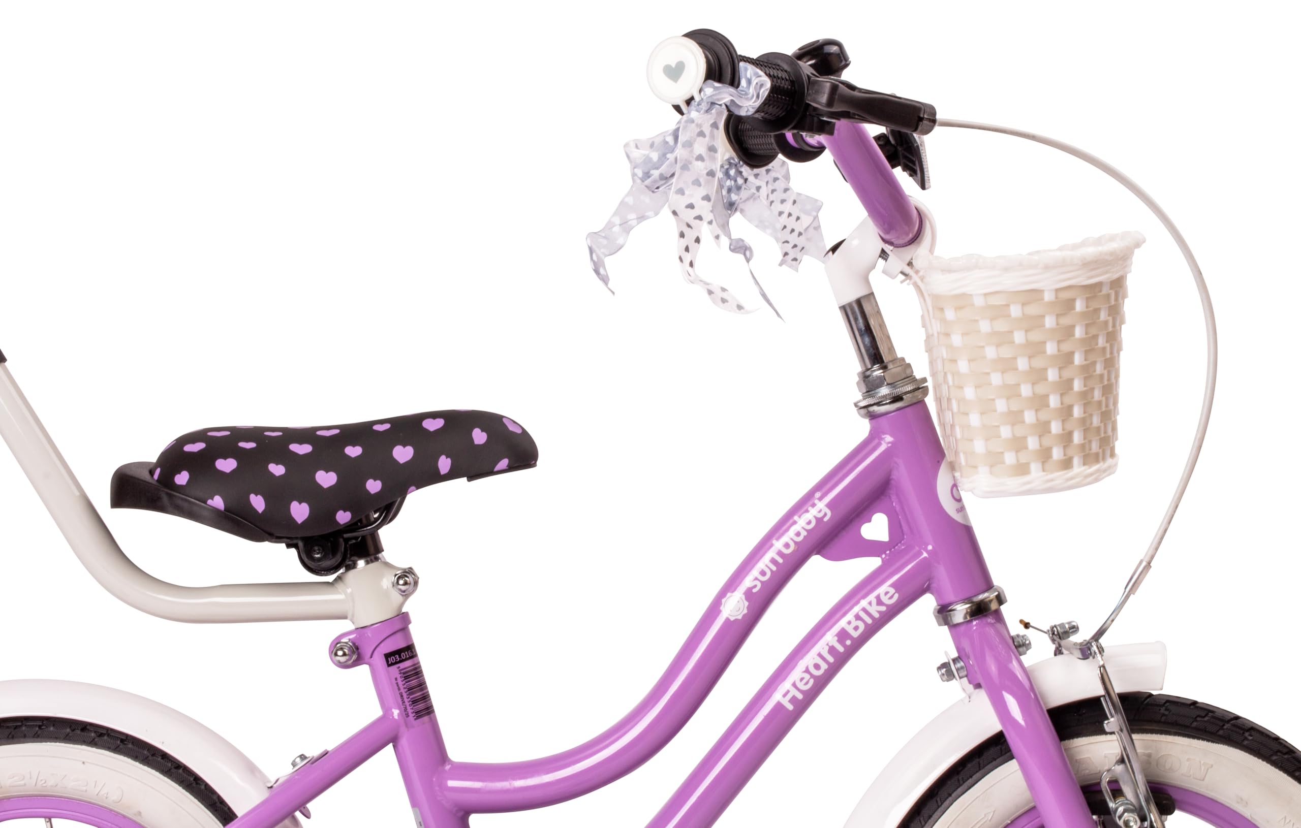 sun baby Bicicleta para niñas Heart Bike, tamaño de Rueda 12 14 16 Pulgadas, con Barra de Empuje Desmontable, Bicicleta Infantil para niñas de 2 a 6 años — view 3