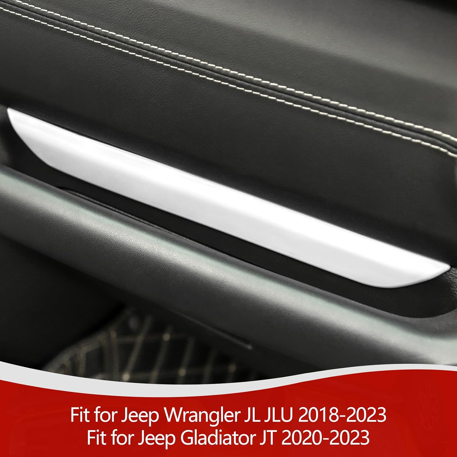for Jeep JL White Passenger Grab Handle Trim Cover for Jeep Wrangler JL JLU 2018-2023 for Gladiator JT 2020-2023 ABS Interior Accessories 1pc