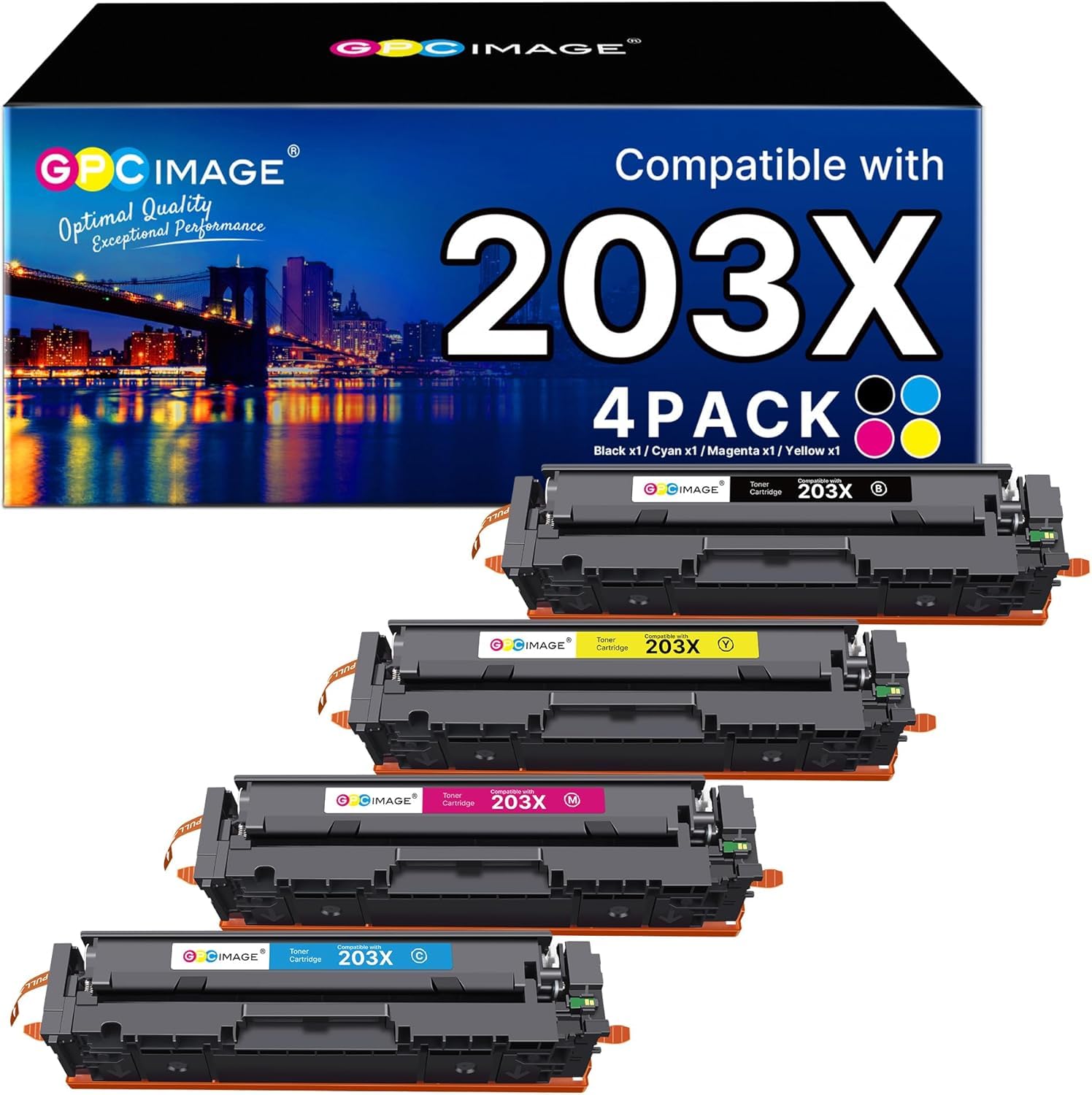 toner compatibile hp 203x 203a 4-pack black cyan magenta yellow