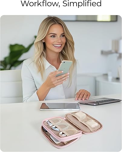 Miniatura 6 de BAGSMART Estuche organizador de artículos electrónicos, almacenamiento de cables para cargadores, cables, teléfonos, bolsa compacta para accesorios