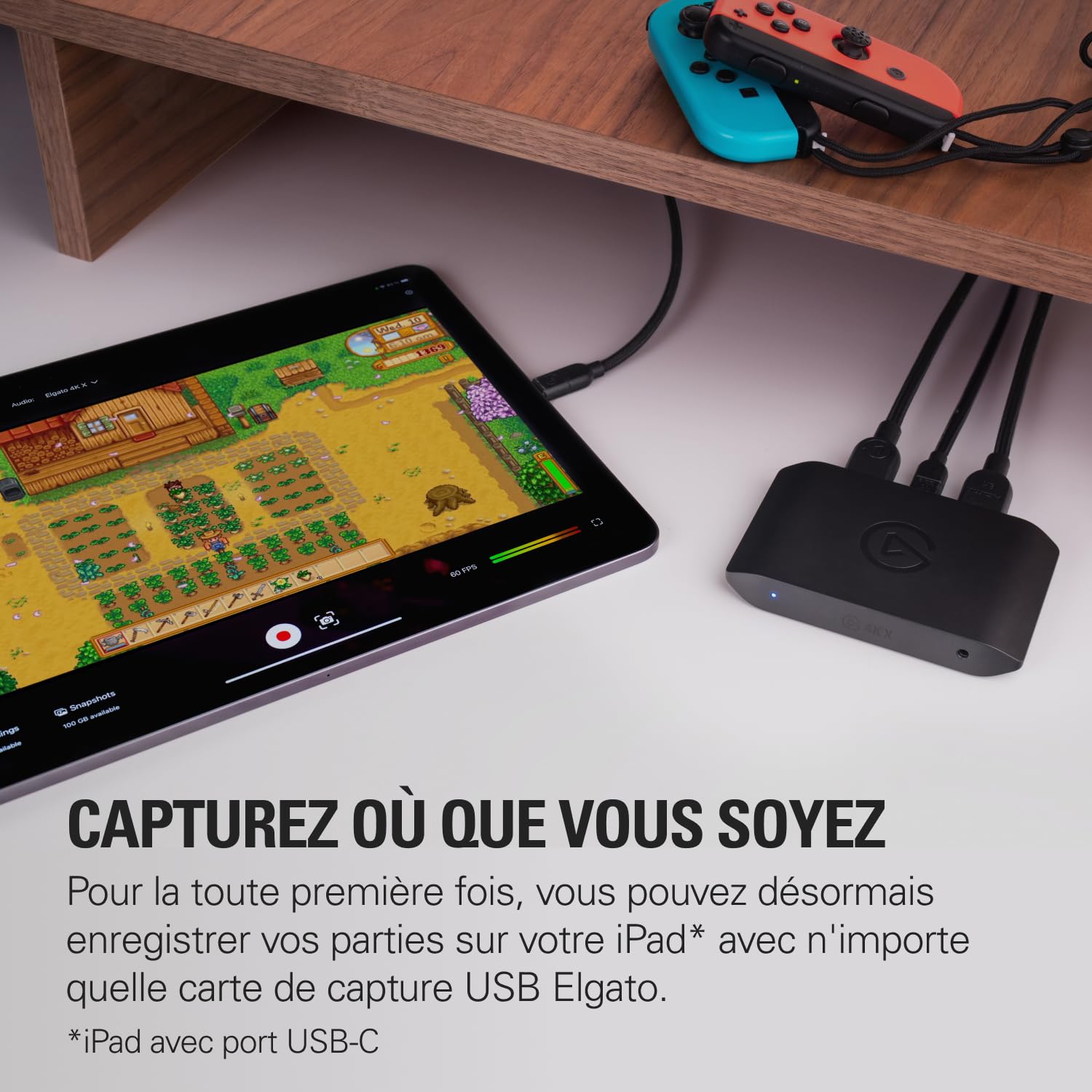 Elgato 4K X External Capture Card & Chat Link Pro - Adaptateur Audio pour PS5, PS4, Nintendo Switch, permettant de capturer Le Chat Vocal, Le Son du Gameplay, câble Extra Long