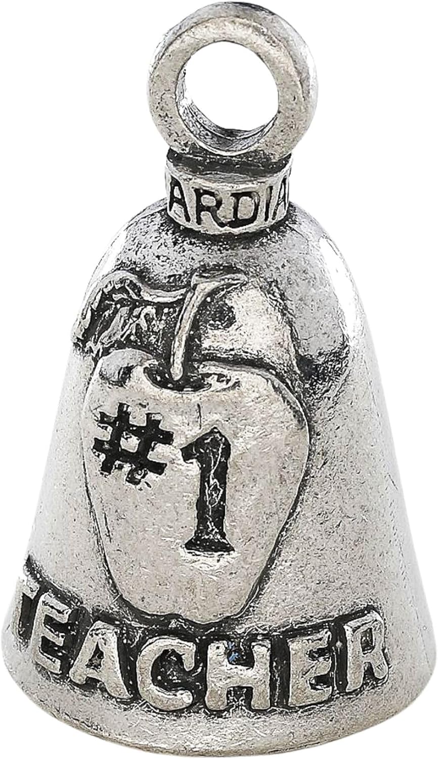 Guardian Bell Good Luck Bell w/Keyring & Black Velvet Bag | Motorcycle Bell | Lead-Free Pewter | Made in USA