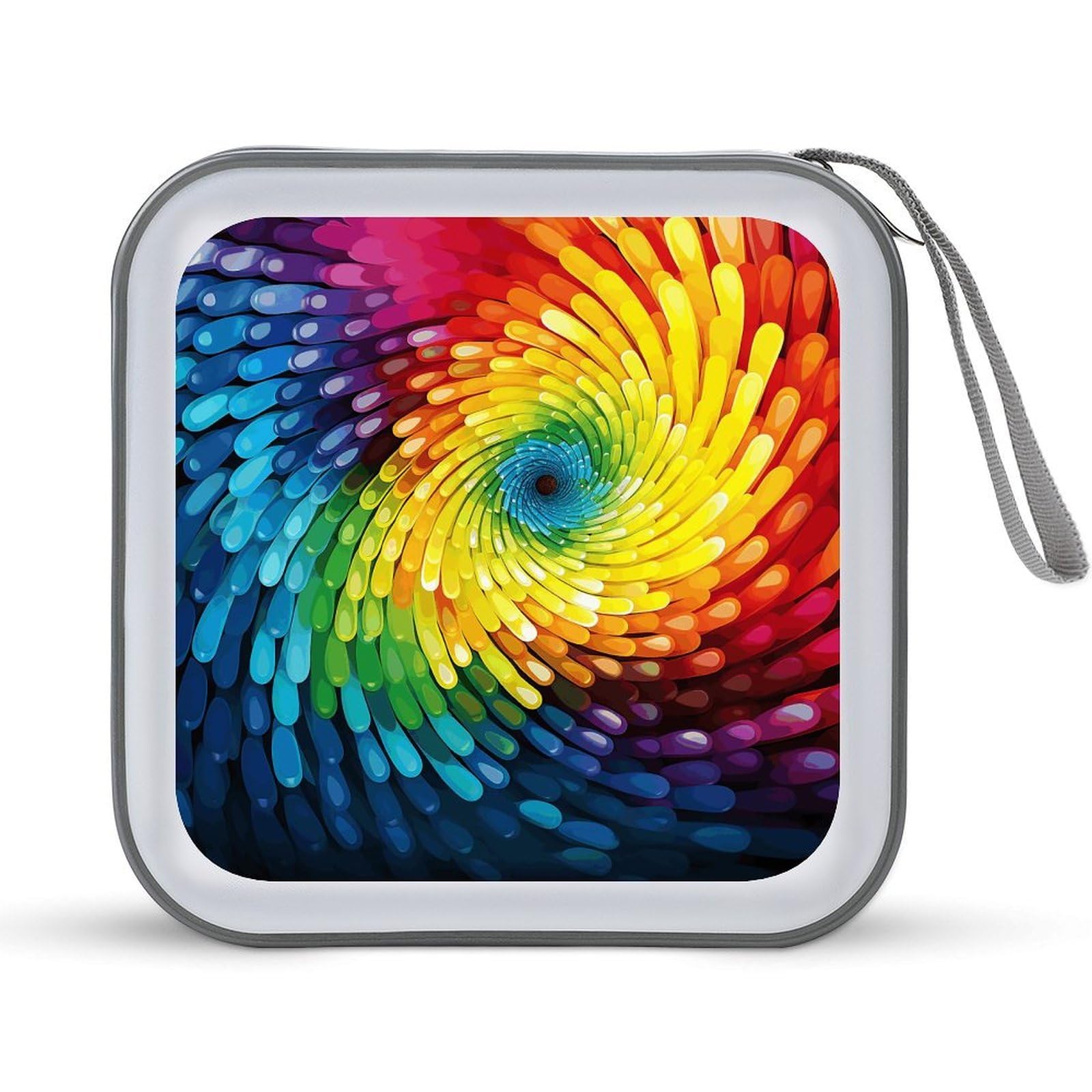 VstaDank Rainbow Swirl DVD Case 40 Capacity Protective Storage Organizer Binder Booklet Album Portable Disc Wallet Car CD Disc Holder Hard Plastic CD Case CD DVD Case Holder