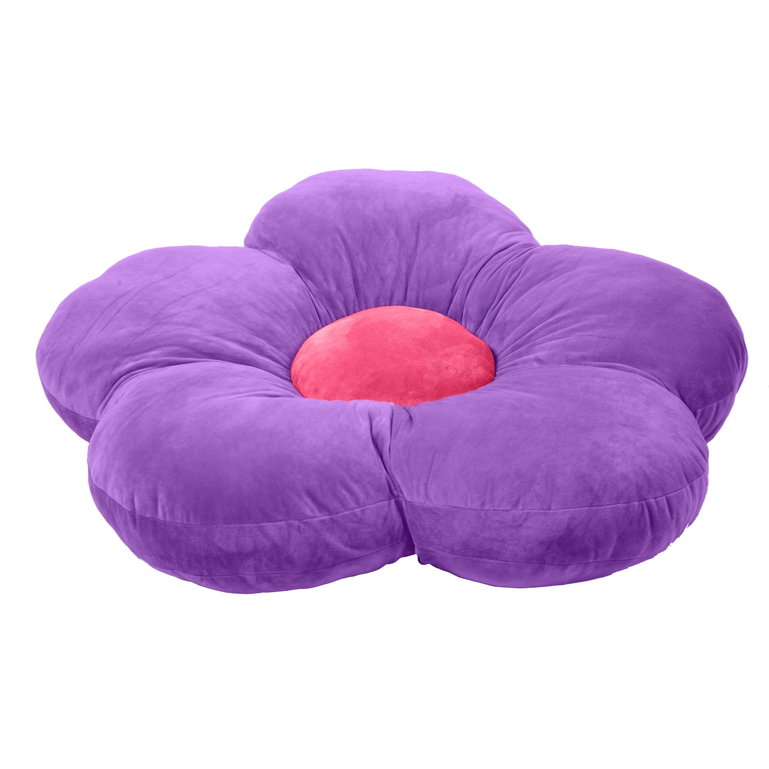 ECR4Kids SoftZone Flower Floor Pillow, Seating Cushion, Purple