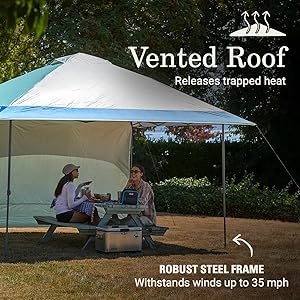 Coleman Oasis Instant Pop-Up Canopy Tent with Side Wall Attachment, Portable Shelter with Easy Setup & Takedown, Wheeled Carry Bag Included, 10x10/13x13ft Sizes