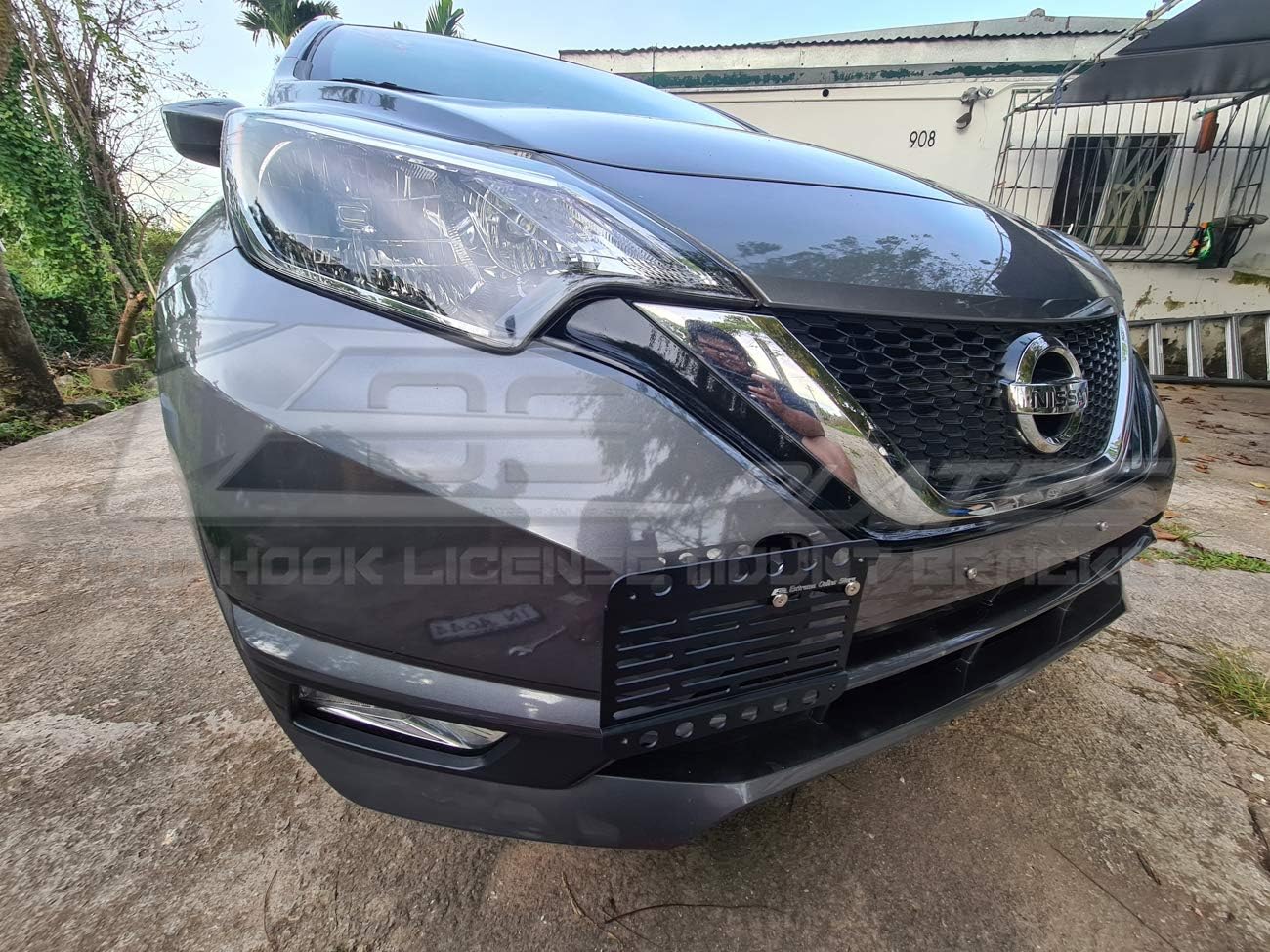 Replacement for 2014-2019 Nissan Versa Note | EOS Plate Version 1 Front Bumper Tow Hook License Relocator Mount Bracket Tow-311 (Mid Size)