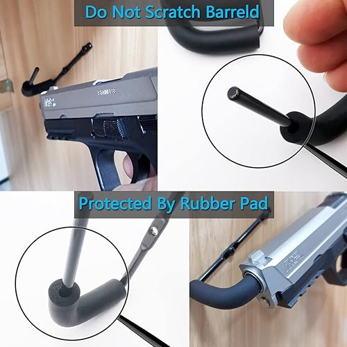 Miniatura 4 de StrongTools Percha para pistolas, soporte para pistola de montaje en pared, adecuado para escritorio o armario, organizador de pistolas para