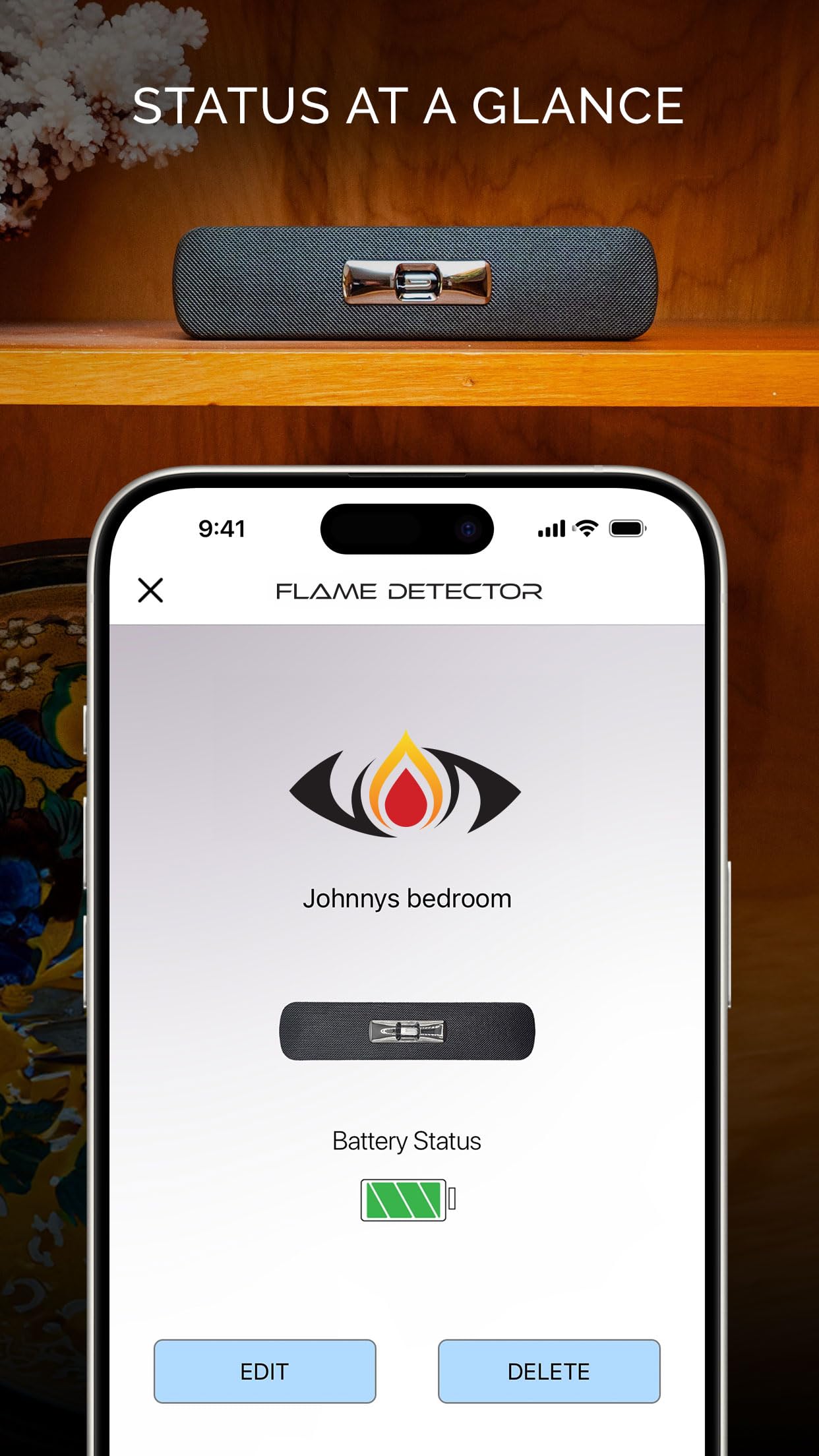 Detección instantánea de llamas, notifica a los teléfonos de la llama y su ubicación, Android e iOS.