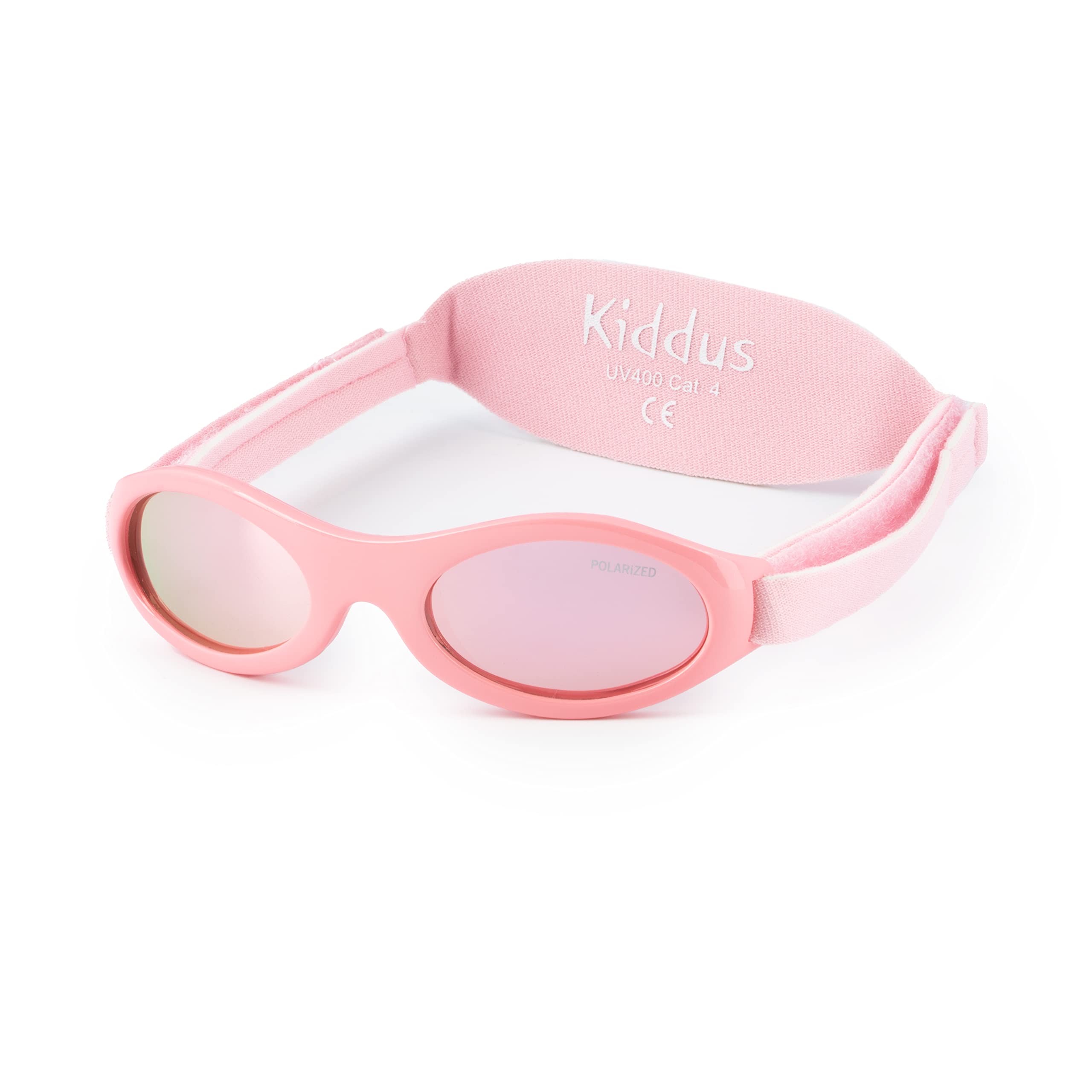 Kiddus Gafas de Sol Premium Polarizadas para bebé niña niño. 0 meses a 2 años. UV400 protección 100% contra rayos UVA y UVB. Suave puente de Silicona para la nariz. Banda ajustable de Neopreno