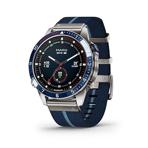 Garmin MARQ Captain Gen 2 Modern Tool Smartwatch Titanium Case with Premium Nylon Strap Black Silicone Band Sapphire