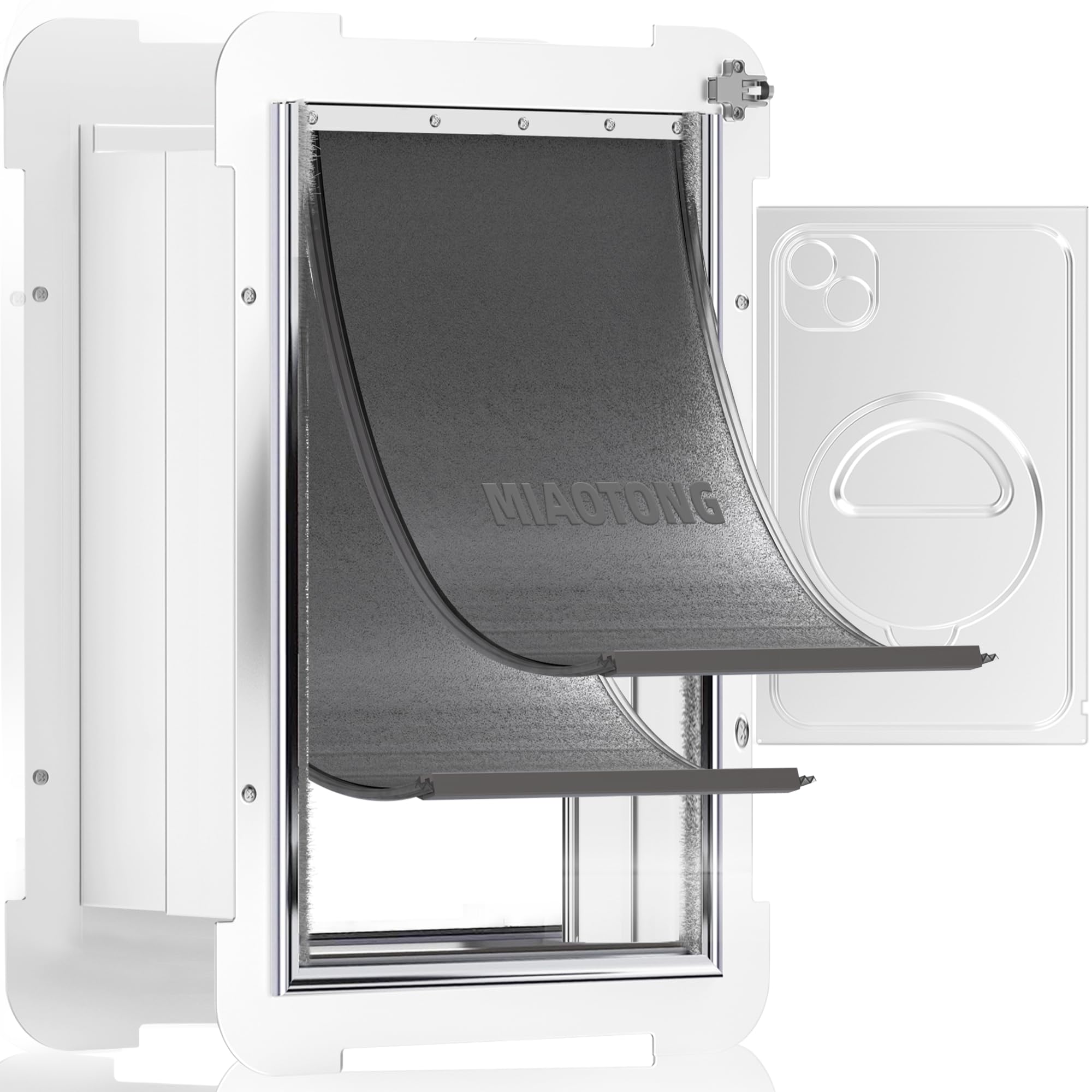 MIAOTONG Large Dog Door,Upgraded Sealing Dog Door for Wall, Double Flap Doggy Door,Steel Frame and Telescoping Tunnel Dog Doors and Cat Doors(Pets Up to 100 Lb) -Large