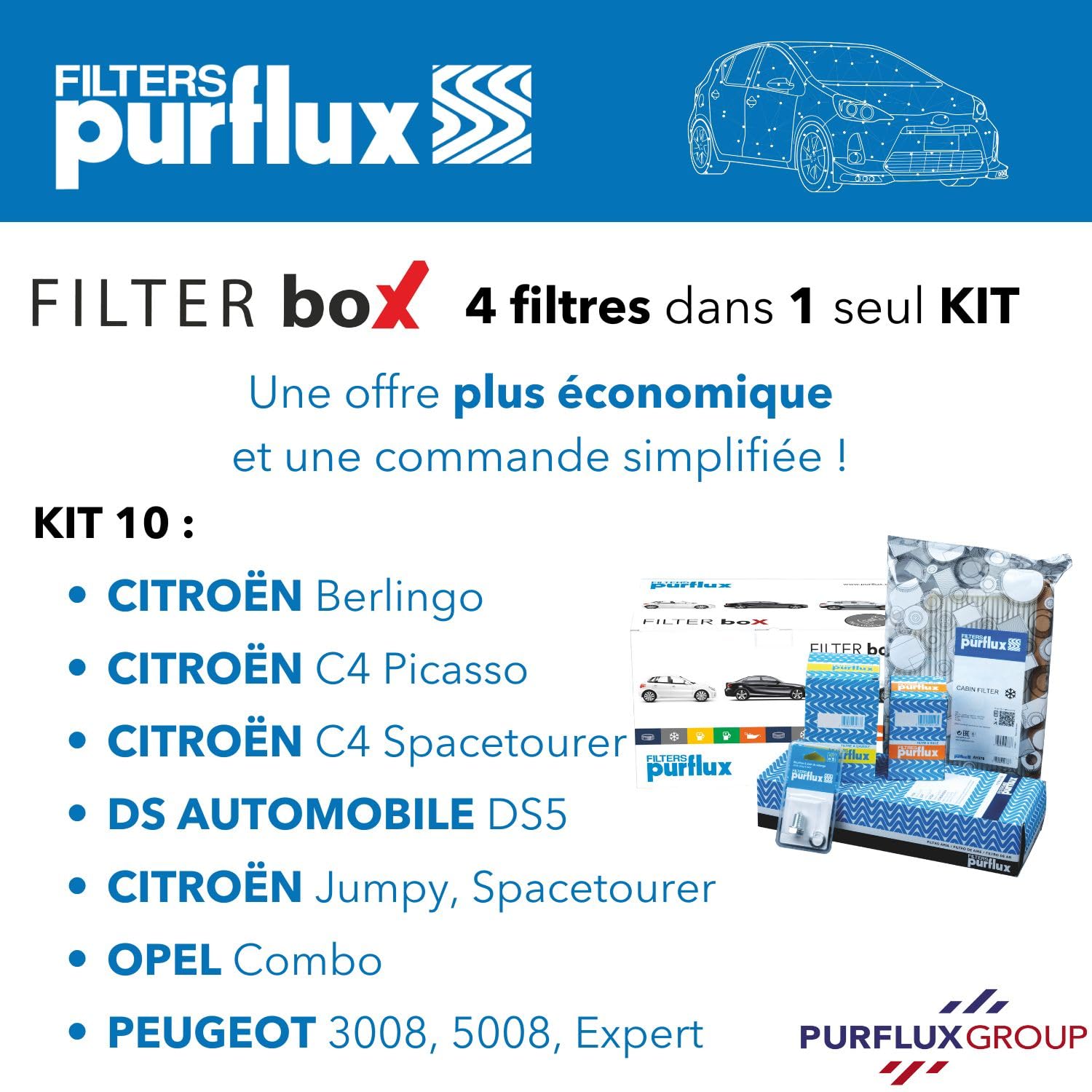PURFLUX KIT10 Kit de filtros