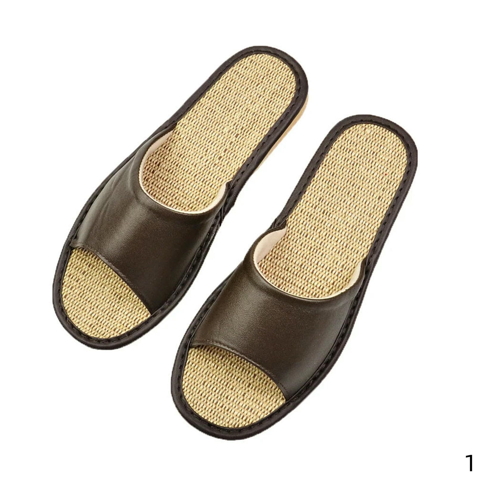 Claquette Hommes Chaussures Été Mode Extérieur Respirable Lin Casual Couple Plage Pantoufles