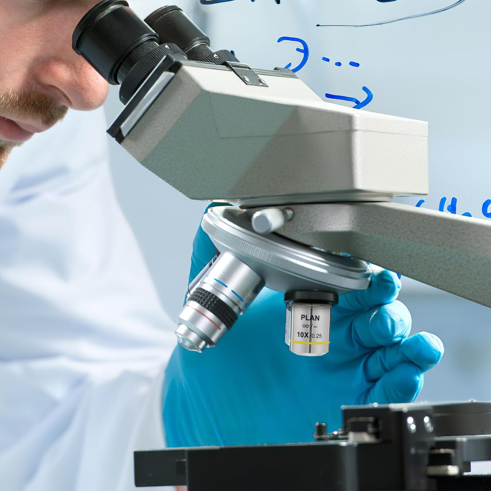 Lente Objetivo de Microscopio Biológico de Cobre Aumento 10x y Alta Duración para Observaciones en Laboratorio Claridad y Contraste Excepcionales