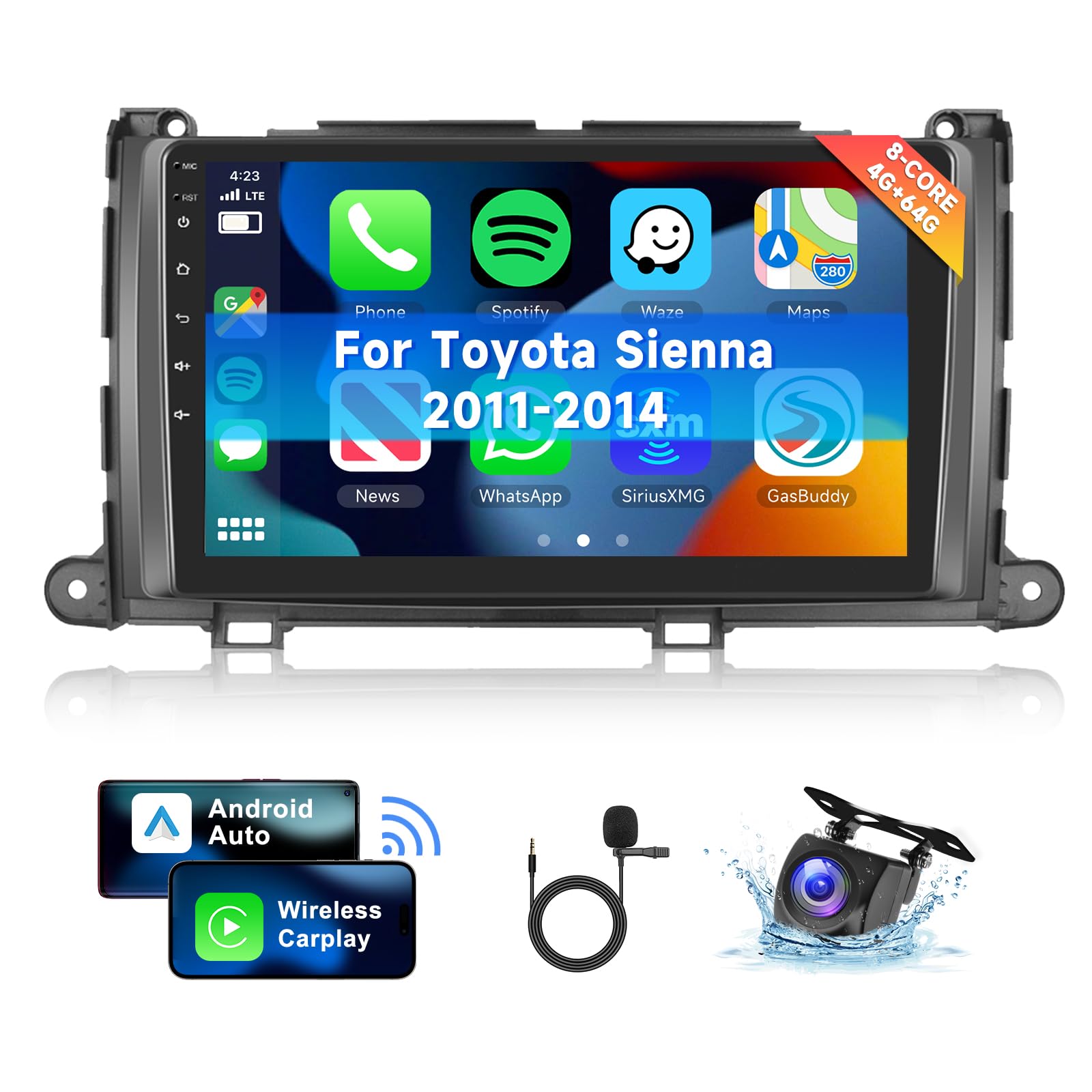 Amazon.com: [8 CORE 4G+64G] for Toyota Sienna 2011-2014 Car Radio with ...