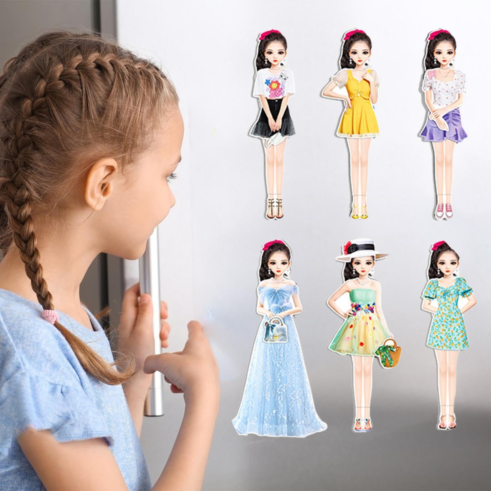Genérico Bambole di Vestire Magnetiche - Costume Magnetico Gioco di Simulazione Bambole di Carta Costume Tagli di Vestito | Vestiti Magnetici Creativi Vestirsi per Compleanno Giorno del Bambino