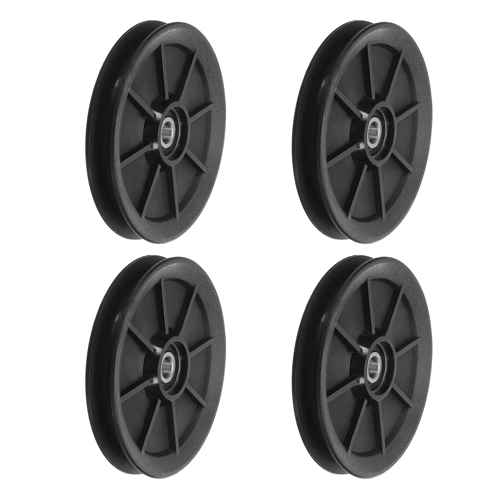PATIKILUniversal Bearing Pulley Wheel 120mm/4.7", 4 Pcs Nylon Bearing Pulley Wheel Lifting Bearing Wheel Replace for Gym Equipment Part Cable Machine