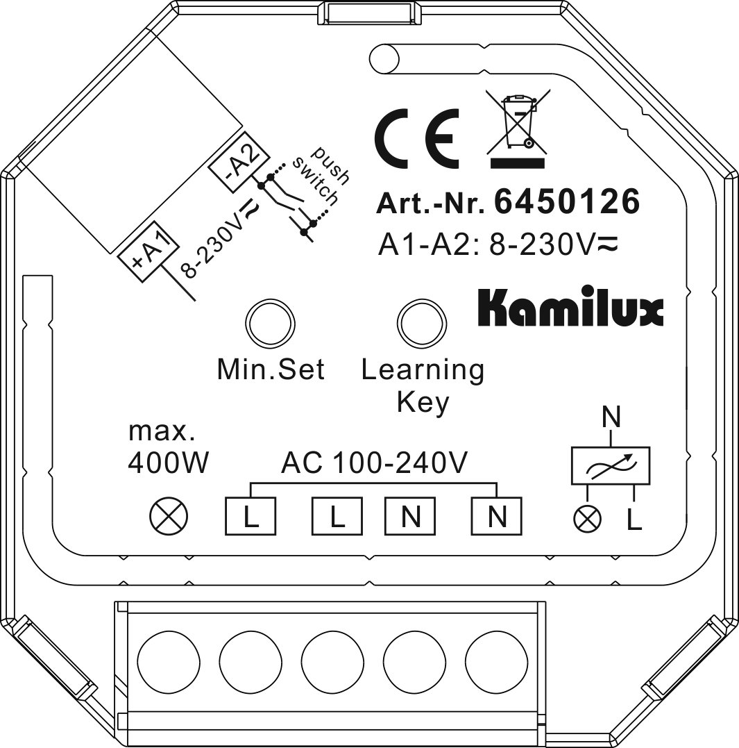 1 x LED Kamilux-DIMMER für den Universal-Einsatz