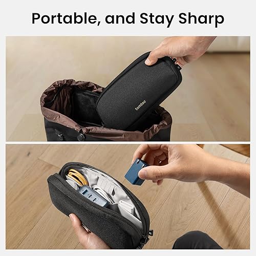 Miniatura 10 de tomtoc Bolsa de almacenamiento portátil reciclada, organizador de accesorios, compatible con MacBook cargador para laptop, ratón, cables, cubo,