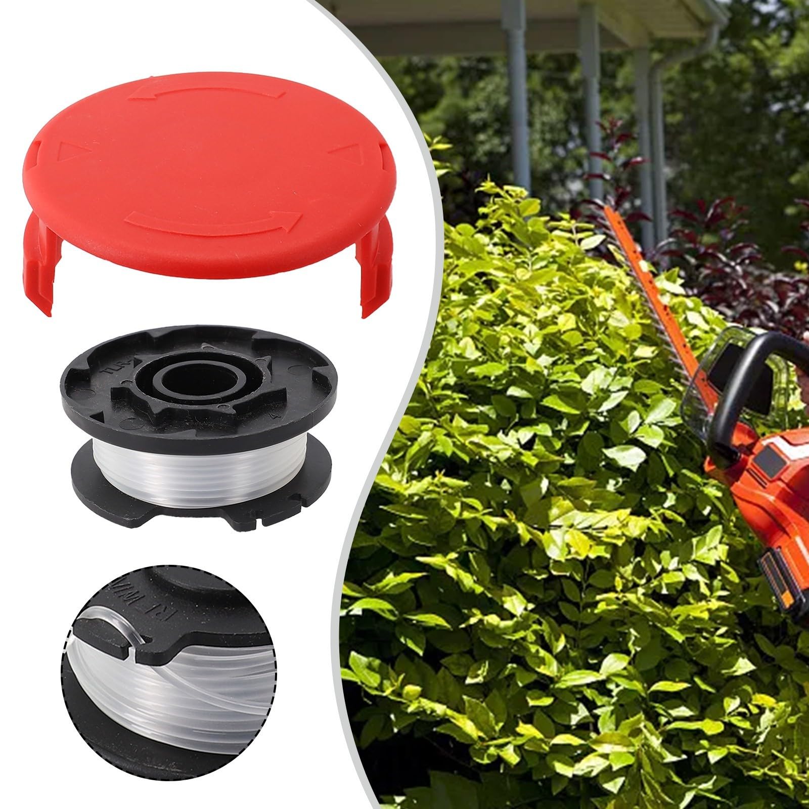 Ersatz-Rasentrimmer-Spulenabdeckung für Einhell Rasentrimmer, läuft reibungslos mit Spule und Schnur-Set, Spulenersatzteile (10 Set)