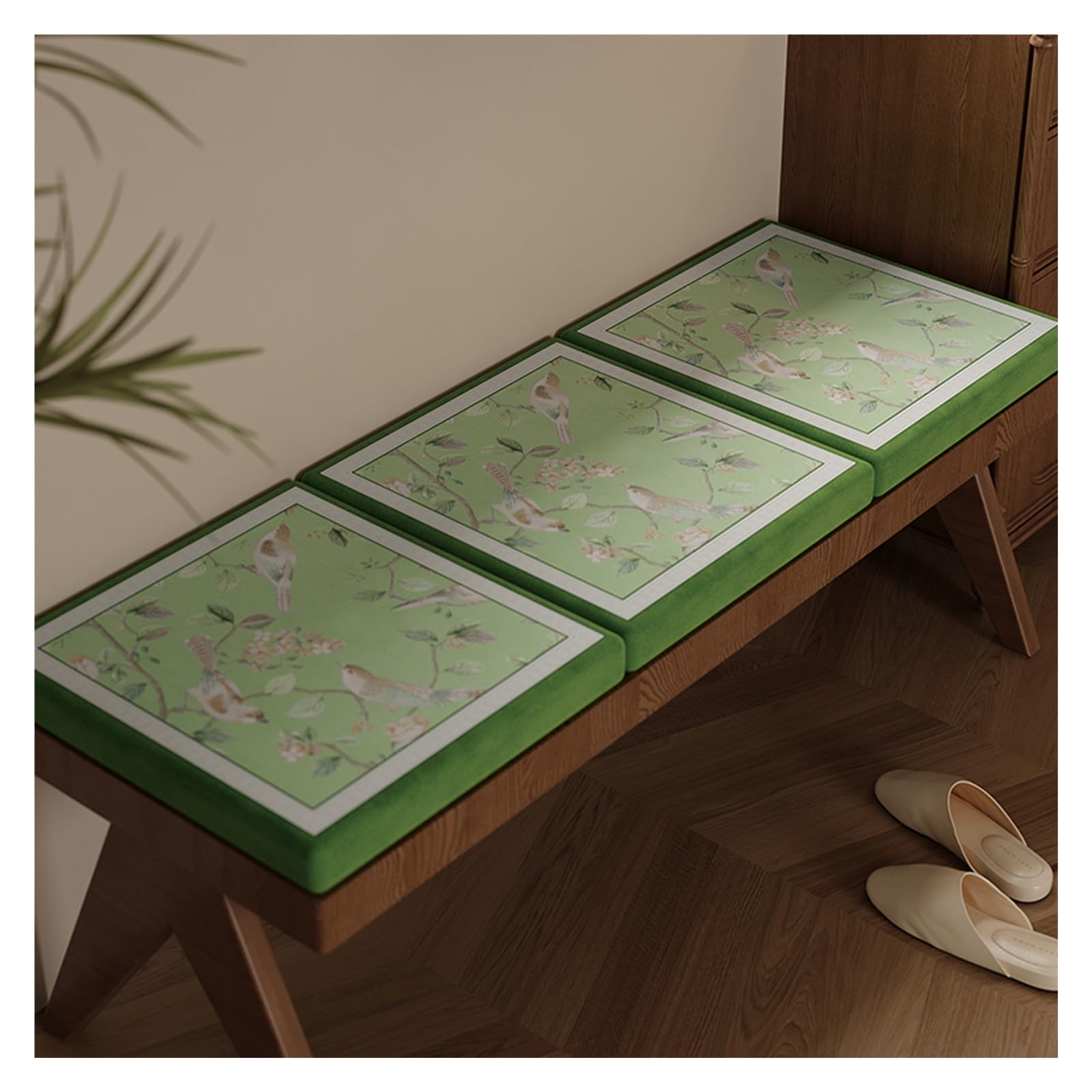 Cuscino for sedia, cuscino for seduta quadrato spesso, cuscino for seduta da panca for scarpe, tappetino for meditazione, antiscivolo, rimovibile, for casa, patio, tavoli da balcone(Green,30x30x3.5cm)